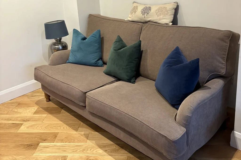 Swadlincote sofa after receiving new sofa cushion replacements