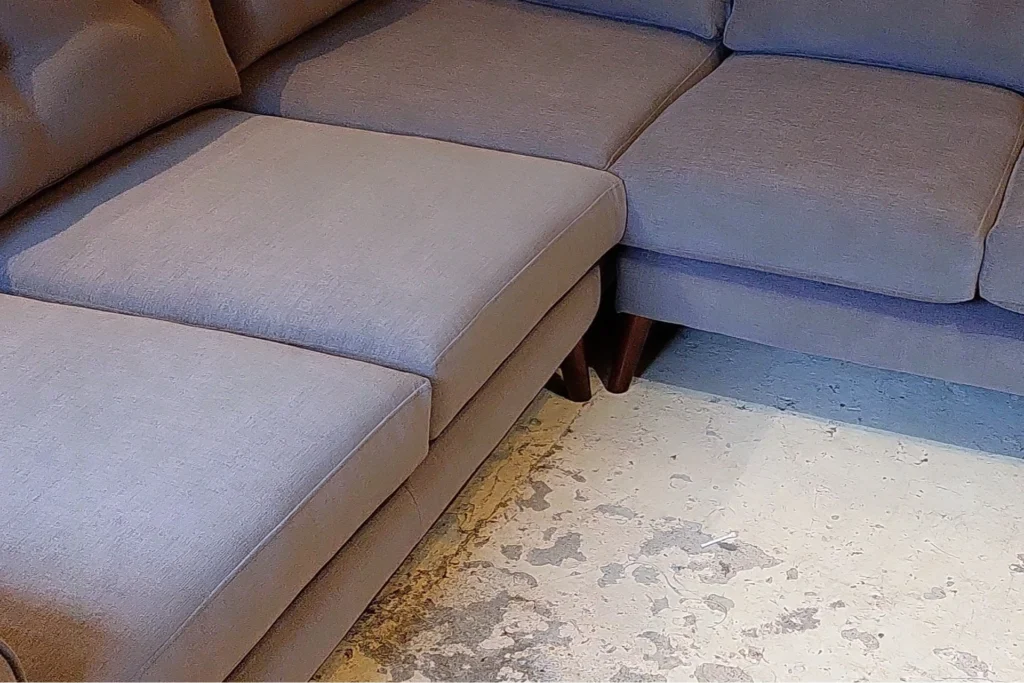 Workshop after sofa cushions have been replaced for a Mickleover sofa
